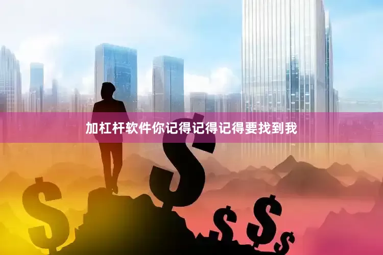 加杠杆软件你记得记得记得要找到我